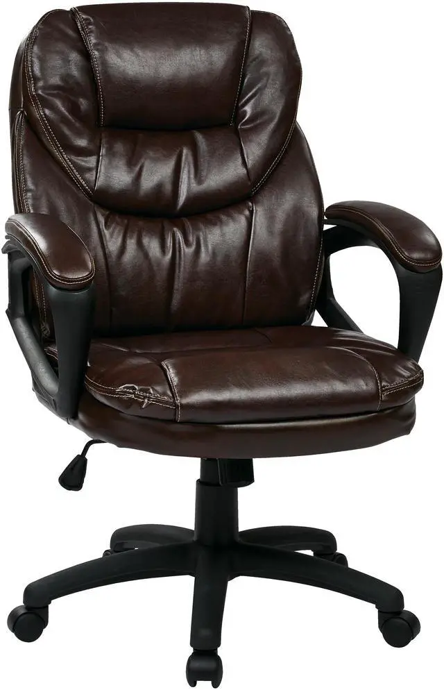 Alt view image 9 of 16 - Office Star Faux Leather Managers Chair with Padded Arms