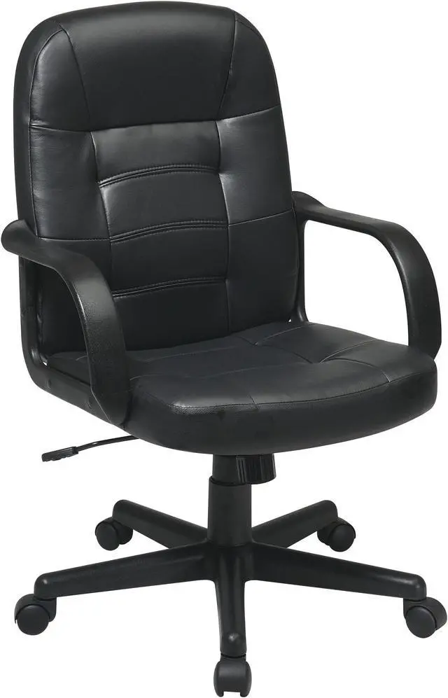 Alt view image 6 of 7 - Work Smart Black Eco Leather Mid-back Executive Chair