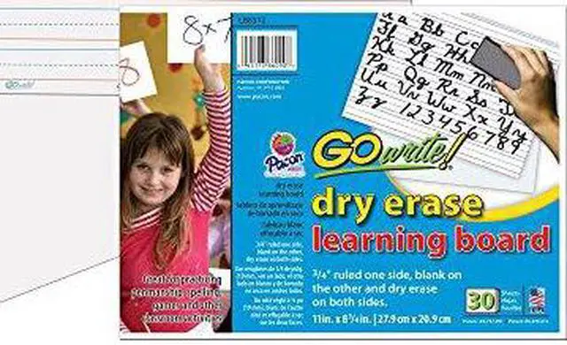 Alt view image 7 of 11 - GoWrite!® Dry Erase Learning Board - Dry-erase, Two-Sided, 3/4" Rule/Plain - 11" Width x 8.25" Height - White Surface - Rectangle - No - 30 / Pack