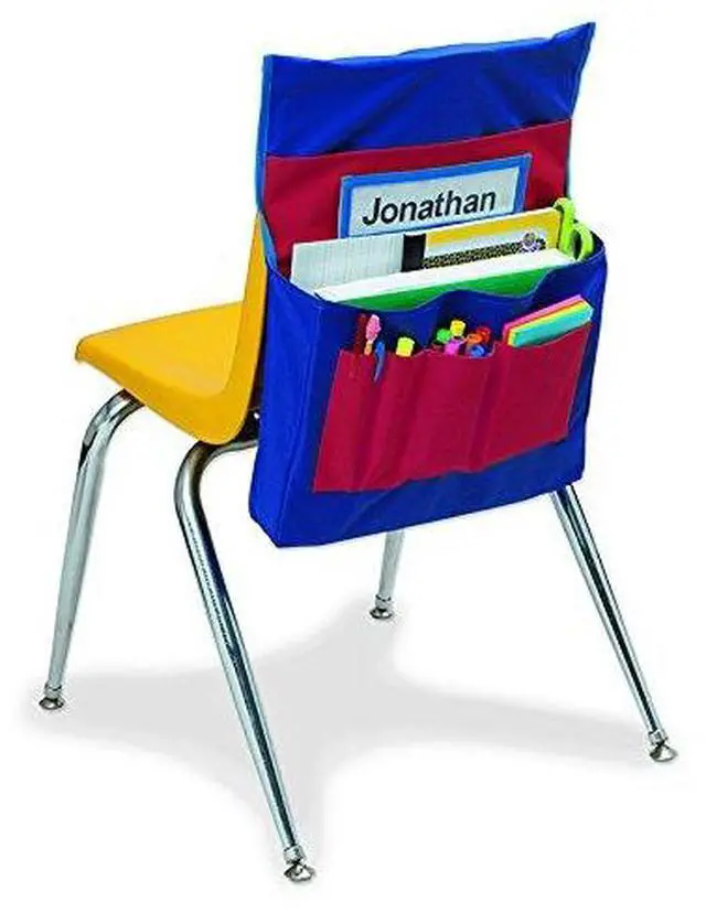 Alt view image 3 of 7 - Pacon Child Storage Pocket Chart - 18.50" Height x 15.50" Width x 2.50" Depth - 6 Pocket(s) - Polyester - Blue