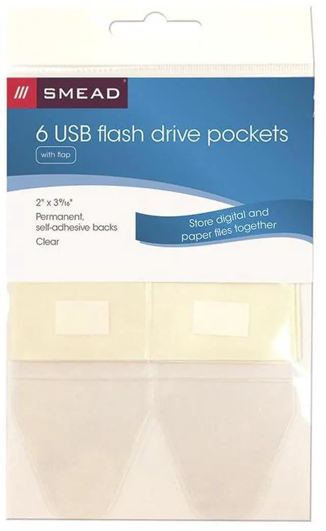 Alt view image 2 of 11 - Smead 68150 Self-Adhesive Poly USB Flash Drive Pocket