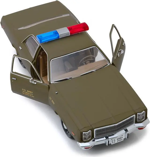 Alt view image 5 of 6 - 1977 Plymouth Fury U.S. Army Police Army Green "The A-Team" (1983-1987) TV Series 1/18 Diecast Model Car by Greenlight