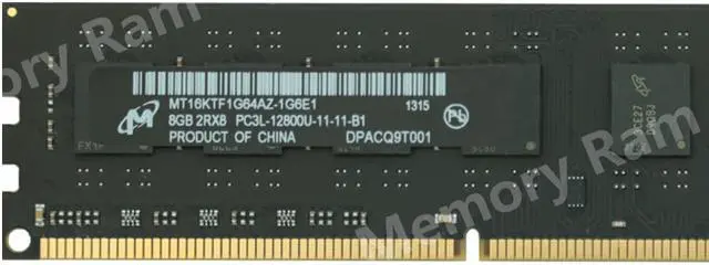 Alt view image 4 of 4 - Micron 16GB(2X8GB)PC3L-12800U DDR3-1600MHZ 1.35V 240pin DIMM Desktop Memory RAM