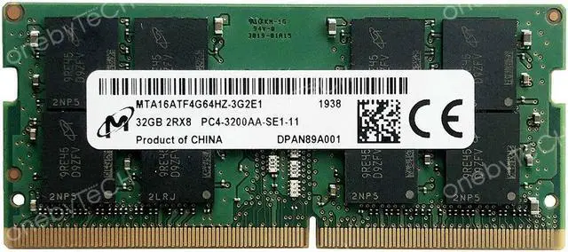 Alt view image 2 of 2 - Micron 16GB 2RX8 DDR4 21300 2666Mhz 260P SODIMM CL11 ECC memory