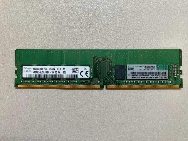Alt view image 2 of 2 - SK Hynix HMA41GR7AFR8N-UH 8GB 2Rx8 DDR4 PC4-2400T ECC Reg Server RAM