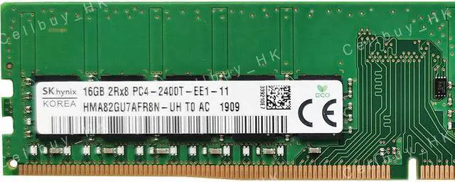 Alt view image 4 of 4 - Hynix HMA82GU7AFR8N-UH 16GB 2Rx8 DDR4-19200E 2400MHz 288P ECC Unbuffered EDIMM Server Memory