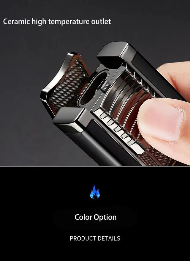 Alt view image 7 of 7 - SSKV2N House Dual Torch Cigar Lighter with Built in Cigar Punch - Pocket Size 2 Adjustable Jet Flames(For ensure to be safe item will shipping by without gas,Please refill charging gas by yourself)