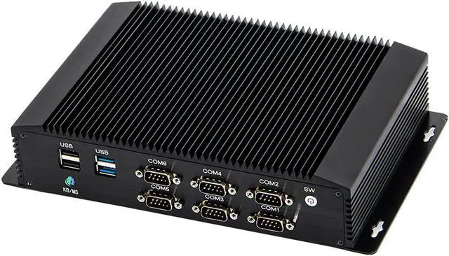 Alt view image 8 of 12 - Partaker Fanless Industrial PC,Mini Desktop Computer with Intel Core i7 10510U Quad Core CPU, 8GB Ram 128GB SSD,6xCOM, 4xUSB 3.0, 4xUSB 2.0, 2xLAN, GPIO, HD Port, VGA, Wi-Fi, PS/2,Windows 10 Pro