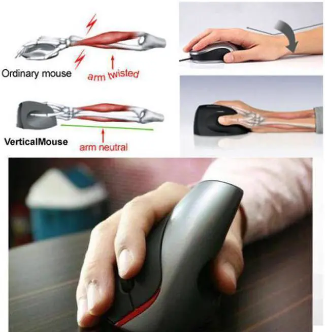 Main image of 2.4GHz Wireless Ergonomic Design Vertical 2400DPI USB Mouse For Laptop PC Black