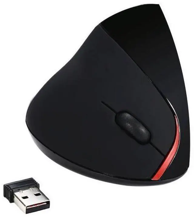 Alt view image 4 of 6 - 2.4GHz Wireless Ergonomic Design Vertical 2400DPI USB Mouse For Laptop PC Black