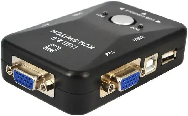 Alt view image 2 of 5 - 1920*1440 New 2 Port USB KVM Switch Switcher Box VGA SVGA Splitter Auto Controller Mouse Keyboard