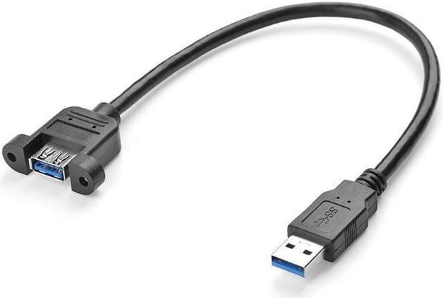 Alt view image 5 of 5 - 0.3m/0.6m/1m/1.8m/3m USB 3.0 Extension Cable Male to Female extender cable cord Dual Shielded w/Screw Panel Mount