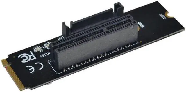 Alt view image 3 of 6 - NGFF M.2 to PCI-E 4X Riser Card M2 M Key to PCIe X4 Adapter with LED Indicator SATA Power Riser for Bitcoin Miner Mining