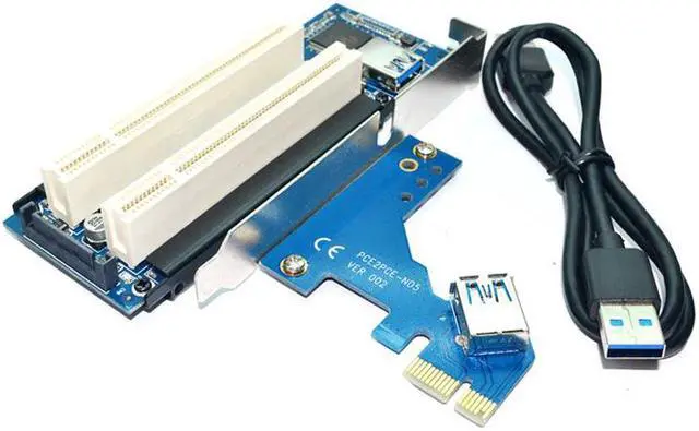 Main image of Desktop Pci-Express Pci-E To Pci Adapter Card Pcie To Dual Pci Slot Expansion Card Usb 3.0 Add On Cards Convertor