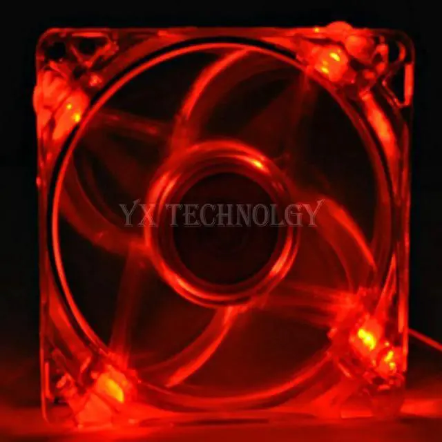 Alt view image 3 of 5 - 8025 GDT Green Red Bule Four color LED PC Computer Case Brushless Cooling Fan 80mm 8080x25mm 8025S DC 12V 4Pin Cooler