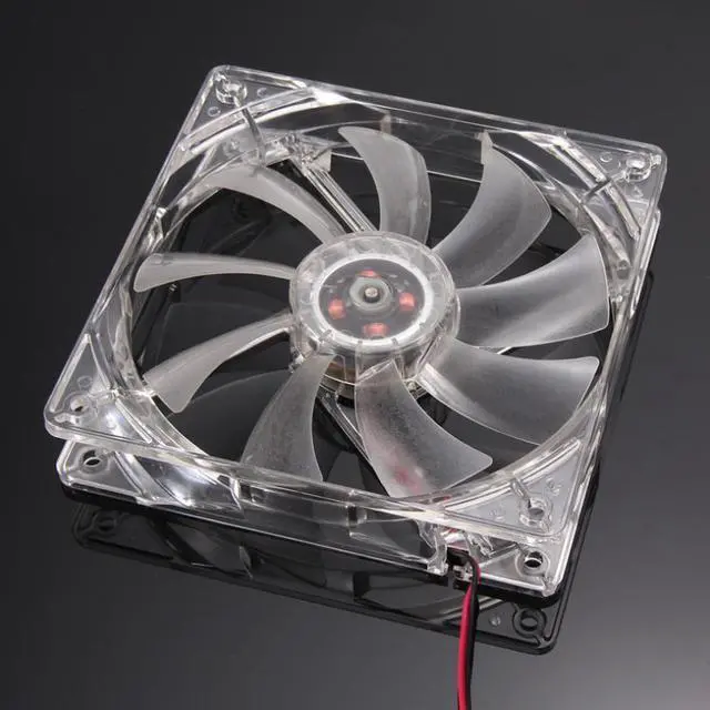 Alt view image 5 of 5 - New Blue Quad 4-LED Light Neon Clear 120mm PC Computer Case Cooling Fan Mod 18Mar28 Drop Ship