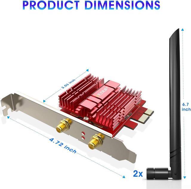 Alt view image 4 of 7 - EDUP WiFi 6 Card AX 3000Mbps PCIe Network Card AX200 802.11AX 2.4Ghz/5.8Ghz with Bluetooth 5.0 & Heat Sink Wireless PCI Express Wi-Fi Adapters Dual Band Antenna for Windows 10 64-bit