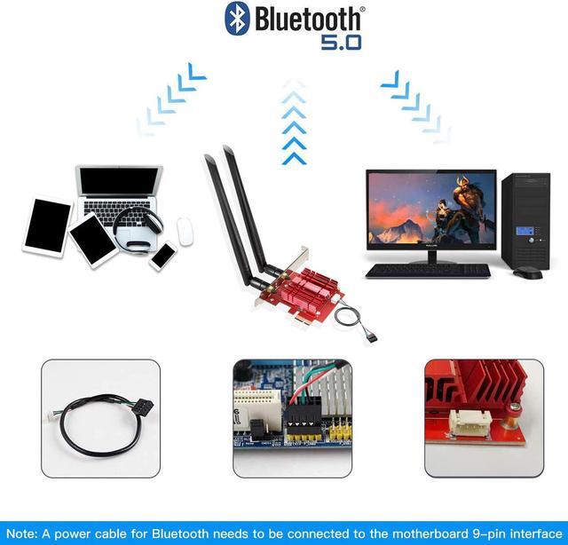 Alt view image 6 of 7 - EDUP WiFi 6 Card AX 3000Mbps PCIe Network Card AX200 802.11AX 2.4Ghz/5.8Ghz with Bluetooth 5.0 & Heat Sink Wireless PCI Express Wi-Fi Adapters Dual Band Antenna for Windows 10 64-bit