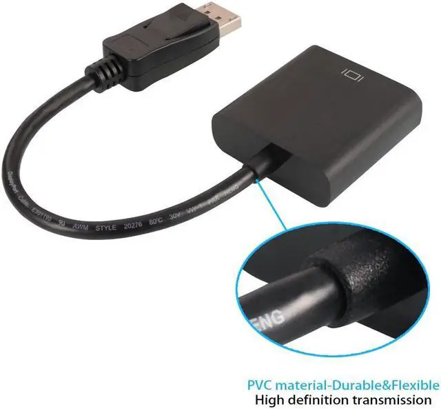Alt view image 4 of 5 - Display Port to VGA Adapter 1080P Converter, YXwin DisplayPort DP to VGA Adapter Male to Female Adapter for DP Enabled Desktops and Laptops