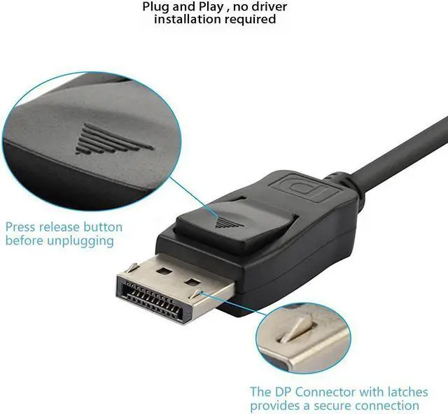 Alt view image 2 of 5 - Display Port to VGA Adapter 1080P Converter, YXwin DisplayPort DP to VGA Adapter Male to Female Adapter for DP Enabled Desktops and Laptops