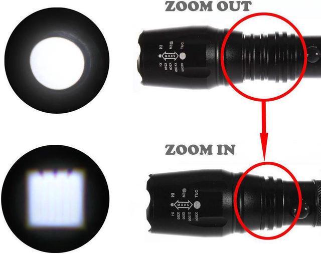 Alt view image 3 of 7 - X800 Bright Tactical Flashlight LED Military Zoomable Torch Lamp Light G700