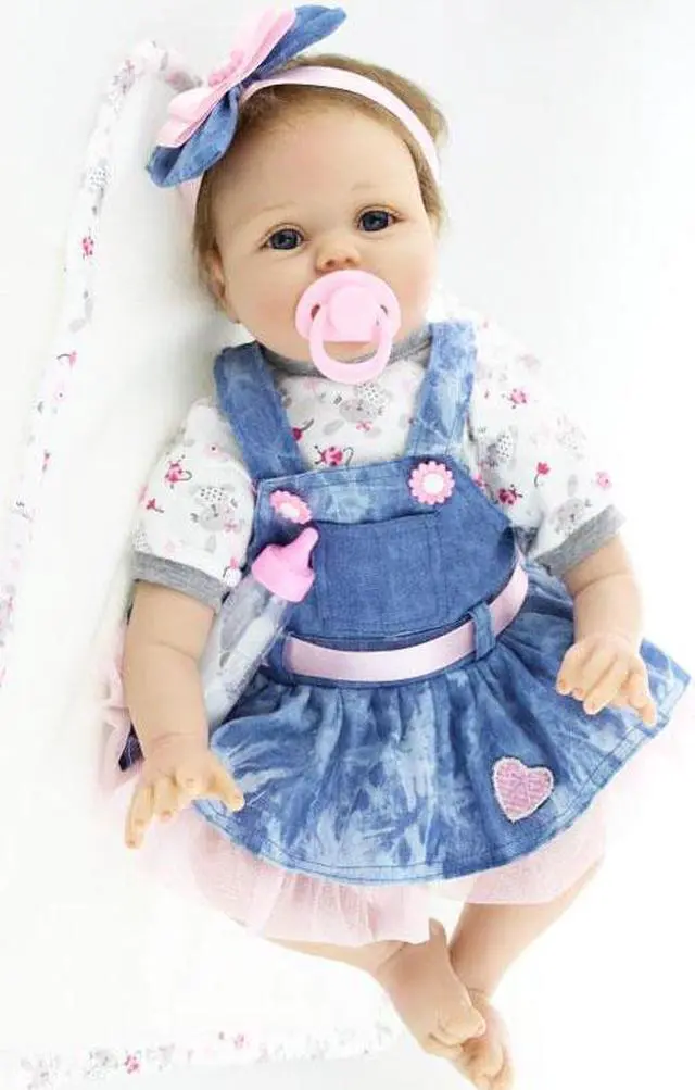 Main image of 22" Realistic Reborn Baby Doll Girl Real Lifelike Silicone Vinyl Newborn Gift US