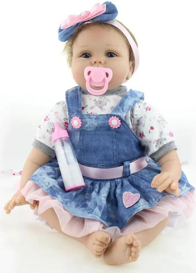 Alt view image 6 of 6 - 22" Realistic Reborn Baby Doll Girl Real Lifelike Silicone Vinyl Newborn Gift US