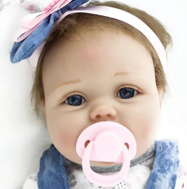 Alt view image 2 of 6 - 22" Realistic Reborn Baby Doll Girl Real Lifelike Silicone Vinyl Newborn Gift US
