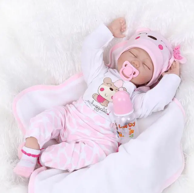 Main image of Real Looking Soft Solid Silicone Lifelike Baby Doll Girl Preemie Gifts Handmade