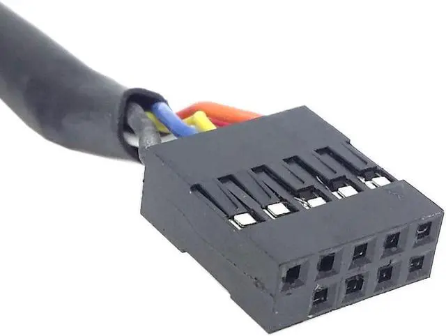 Alt view image 3 of 5 - 50cm Stackable Dual USB 2.0 A Type Female to Motherboard 9 Pin Header Cable