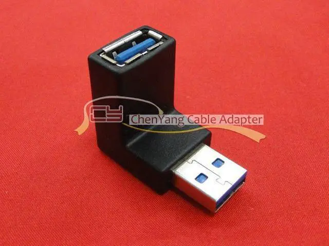 Alt view image 4 of 4 - 2pcs 90 Degree Low profile Down Angled USB 3.0 Male to Female Extension Adapter