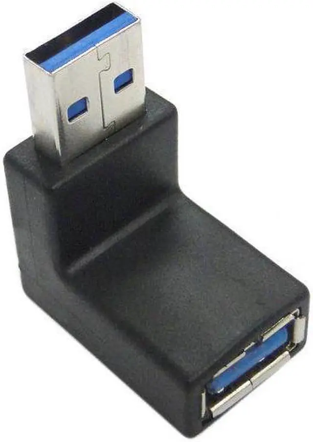 Main image of 2pcs 90 Degree Low profile Down Angled USB 3.0 Male to Female Extension Adapter