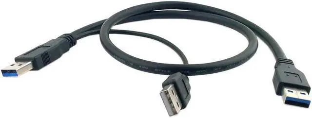 Alt view image 4 of 6 - super Speed USB 3.0 power Y cable two A Male to USB Male for Mobile Hard Disk