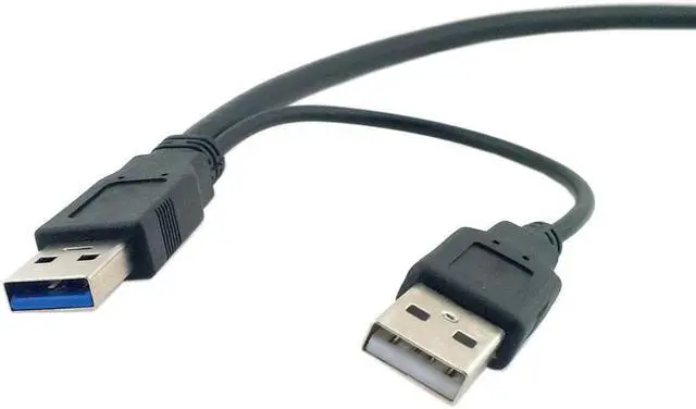 Alt view image 6 of 6 - super Speed USB 3.0 power Y cable two A Male to USB Male for Mobile Hard Disk
