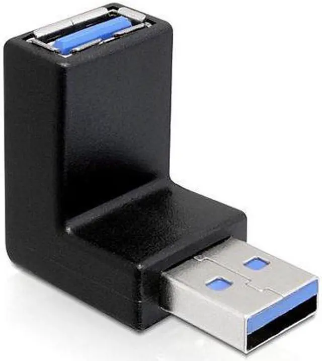 Alt view image 2 of 4 - 2pcs 90 Degree Low profile Down Angled USB 3.0 Male to Female Extension Adapter