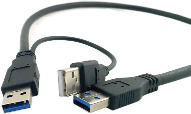 Alt view image 5 of 6 - super Speed USB 3.0 power Y cable two A Male to USB Male for Mobile Hard Disk