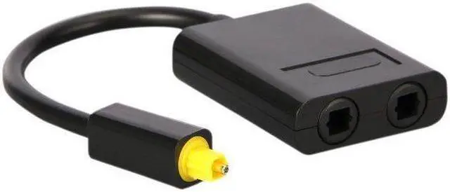 Alt view image 7 of 7 - Dual Port Toslink Digital Optical Audio Splitter Adapter Fiber Optic Audio Cable
