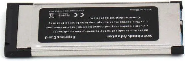 Alt view image 3 of 7 - 34mm Express Card Expresscard to 2 Port USB 3.0 Adapter for Laptop NEC Chip