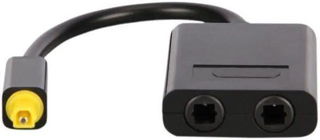Alt view image 6 of 7 - Dual Port Toslink Digital Optical Audio Splitter Adapter Fiber Optic Audio Cable