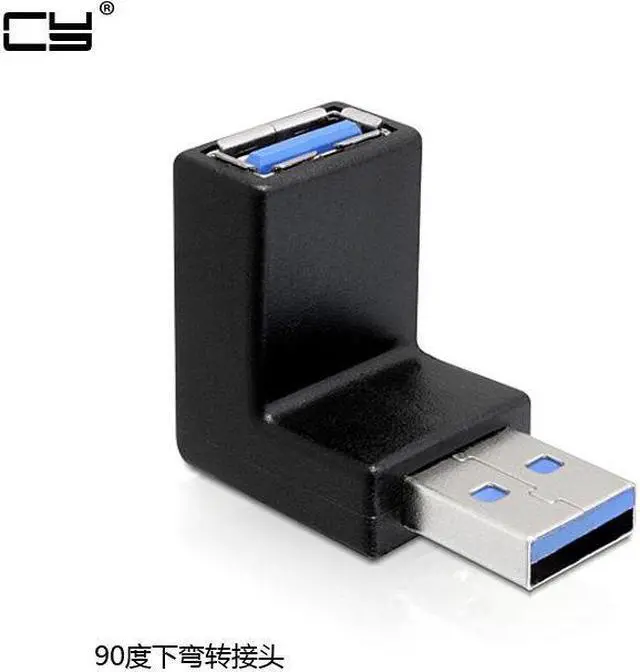 Alt view image 3 of 4 - 2pcs 90 Degree Low profile Down Angled USB 3.0 Male to Female Extension Adapter
