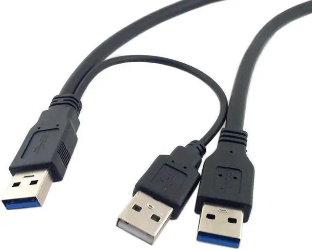 Main image of super Speed USB 3.0 power Y cable two A Male to USB Male for Mobile Hard Disk