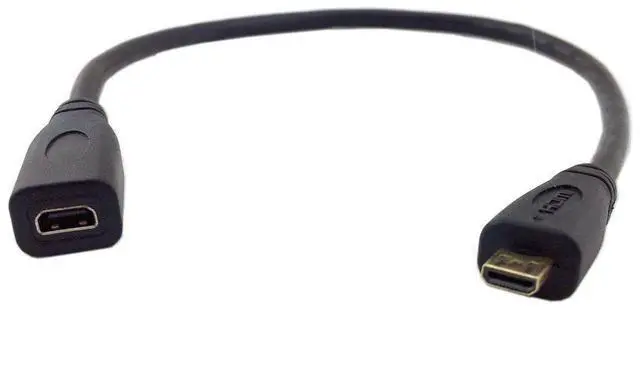 Alt view image 5 of 5 - HDMI 1.4 D type Micro HDMI Male to Micro HDMI Female M/F Extension Cable 30cm