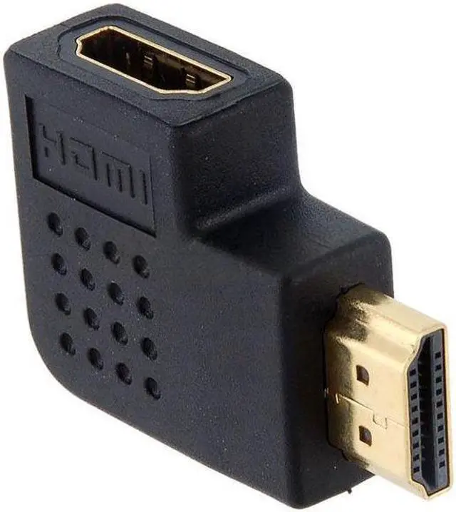 Alt view image 3 of 3 - 2pcs HDMI Right Angled 90 D Vertical Flat Right Adapter extension Male to Female