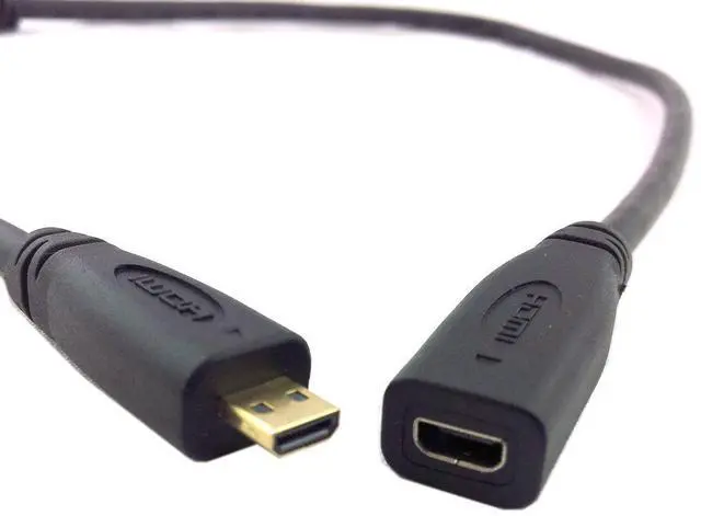 Alt view image 3 of 5 - HDMI 1.4 D type Micro HDMI Male to Micro HDMI Female M/F Extension Cable 30cm
