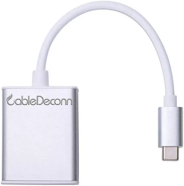 Alt view image 2 of 7 - USB-C USB 3.1 Type C to VGA 1080p HDTV Adapter Cable for macbook 12'