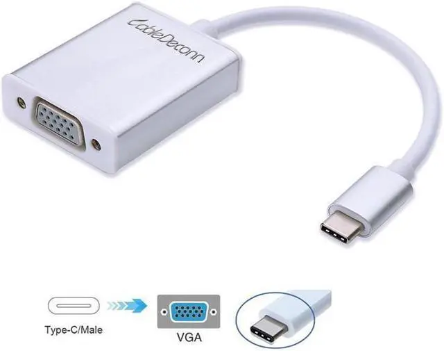 Main image of USB-C USB 3.1 Type C to VGA 1080p HDTV Adapter Cable for macbook 12'