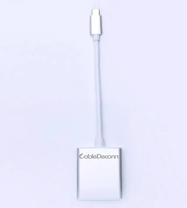 Alt view image 4 of 7 - USB-C USB 3.1 Type C to VGA 1080p HDTV Adapter Cable for macbook 12'