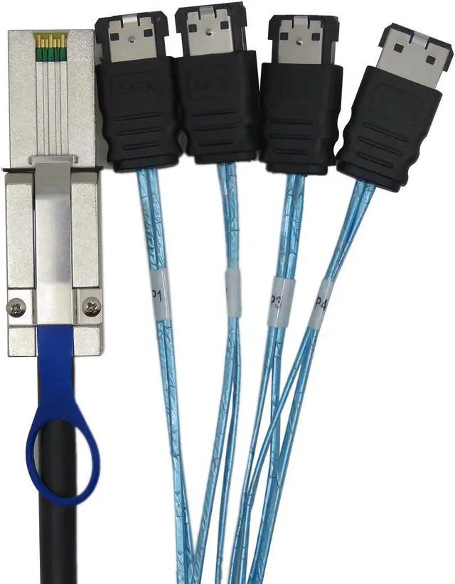 Alt view image 3 of 6 - Mini SAS 26P SFF 8088 TO 4* ESATA 7P Cable 2M