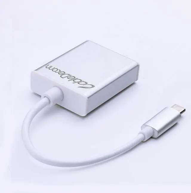 Alt view image 6 of 7 - USB-C USB 3.1 Type C to VGA 1080p HDTV Adapter Cable for macbook 12'