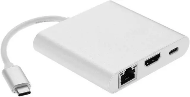 Alt view image 3 of 7 - USB C 3.1 hub HDMI Digital AV & USB OTG & Gigabit Ethnernet RJ45 Charger Adapter